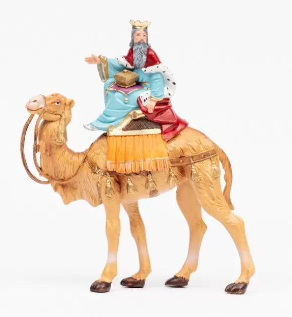 Presepe | Fontanini Re Bianco A Cammello (2) Per Presepe Colori Tradizionali Cm.19