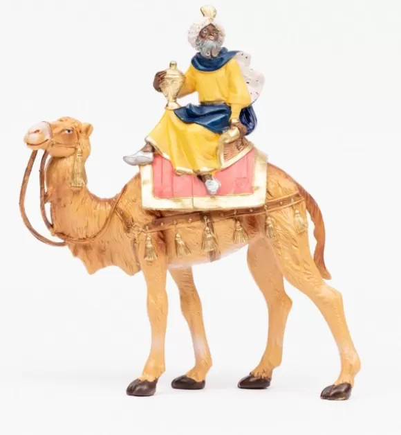 Presepe | Fontanini Re Mulatto A Cammello (3) Per Presepe Colori Tradizionali Cm.19