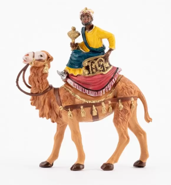 Presepe | Fontanini Re Mulatto A Cammello (9) Per Presepe Colori Tradizionali Cm.10